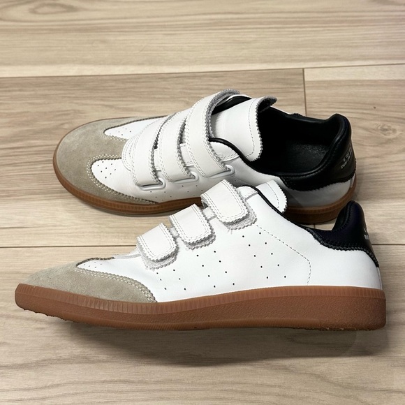 Isabel Marant Women’s Beth Perforated Leather Grip-Strap Sneakers - Picture 1 of 11